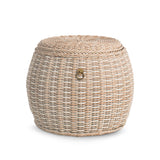 SOL Weatherproof Pouf with Storage, Medium - Sand Taupe