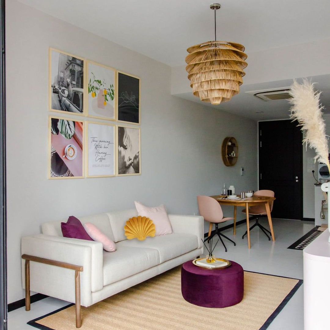 MYRA Sisal Carpet area rug in Coal Black in a Singapore living room