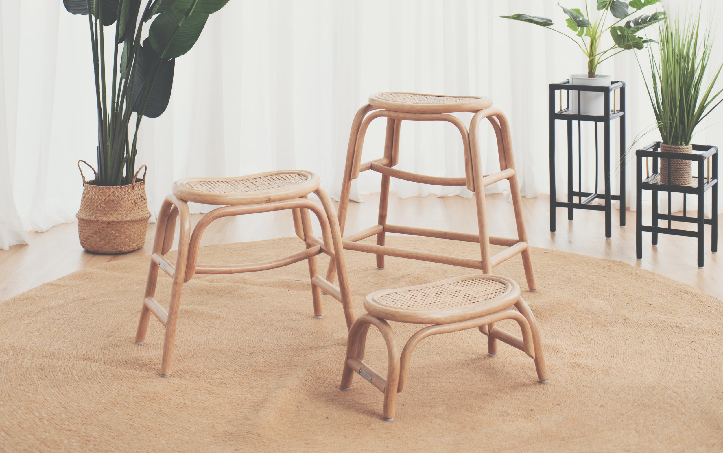 LINN Stools, Upholstered