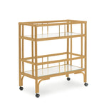 Elegant natural rattan bar cart designed in Singapore, showcasing a minimalist aesthetic. Features two spacious tiers perfect for serving, storage, or styling in modern and functional living spaces.