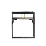 Minimalist black rattan console table with a sleek design and sturdy construction, perfect for adding functional elegance to any entryway or living space. Designed in Singapore, it features a balanced combination of form and function, offering ample surface space while maintaining a lightweight, airy aesthetic.