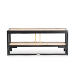 Black rattan shoe bench with an open-concept, double-layer design, offering ample storage for shoes and more. Designed in Singapore, it seamlessly blends natural elegance with functionality, perfect for modern entryways.