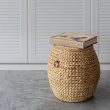 ASA Hyacinth Weave Drum Stool, Small