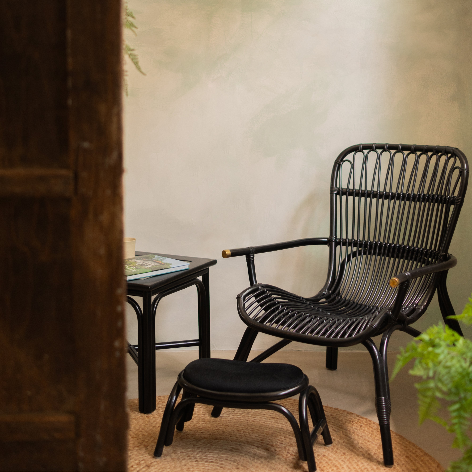 LEANNE Cane Chair - Black