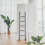 Designed in Singapore, this handcrafted black cane ladder showcases the beauty of rattan with a modern touch. Its sleek silhouette makes it a stylish, functional accent for any space, perfect for displaying throws, magazines, or decor with effortless charm. One of Nature Native's best-loved pieces.