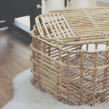 TANYA Cane Basket with Lid, Medium